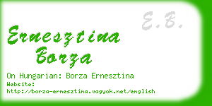 ernesztina borza business card